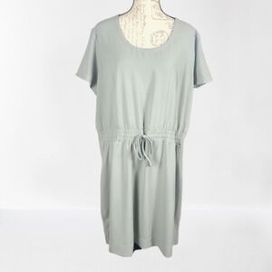 32 Degrees Soft Feel Twill Dress XXL Drawstring Waist Pockets Sage Green
